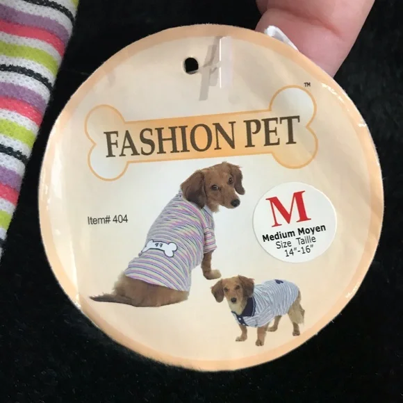 Puppy / Dog / Pet Multicolor Stripe Tee Shirt 
Size Medium NWT - Picture 2 of 11